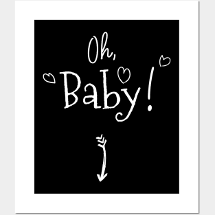 Oh Baby Cute Pregnancy Announcement Mother Mom Posters and Art